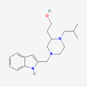 molecular formula C19H29N3O B5064285 2-[4-(1H-indol-2-ylmethyl)-1-isobutyl-2-piperazinyl]ethanol 