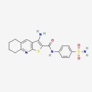 molecular formula C18H18N4O3S2 B5064287 3-amino-N-[4-(aminosulfonyl)phenyl]-5,6,7,8-tetrahydrothieno[2,3-b]quinoline-2-carboxamide 