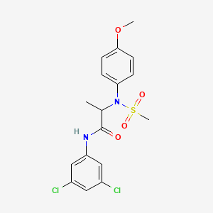 molecular formula C17H18Cl2N2O4S B5064322 N~1~-(3,5-dichlorophenyl)-N~2~-(4-methoxyphenyl)-N~2~-(methylsulfonyl)alaninamide 