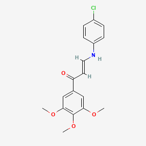 molecular formula C18H18ClNO4 B5064346 3-[(4-chlorophenyl)amino]-1-(3,4,5-trimethoxyphenyl)-2-propen-1-one 