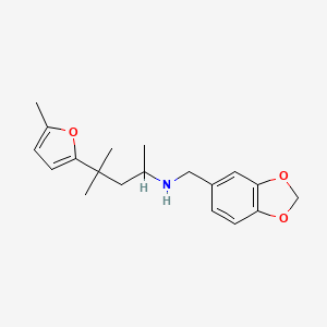 molecular formula C19H25NO3 B5064379 (1,3-benzodioxol-5-ylmethyl)[1,3-dimethyl-3-(5-methyl-2-furyl)butyl]amine 