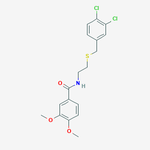 molecular formula C18H19Cl2NO3S B5064385 N-{2-[(3,4-dichlorobenzyl)thio]ethyl}-3,4-dimethoxybenzamide 