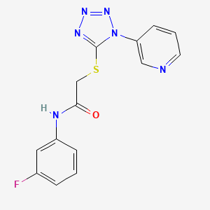 N-(3-fluorophenyl)-2-{[1-(3-pyridinyl)-1H-tetrazol-5-yl]thio}acetamide