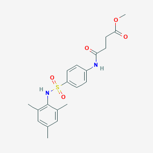 molecular formula C20H24N2O5S B506440 Methyl 4-{4-[(mesitylamino)sulfonyl]anilino}-4-oxobutanoate 