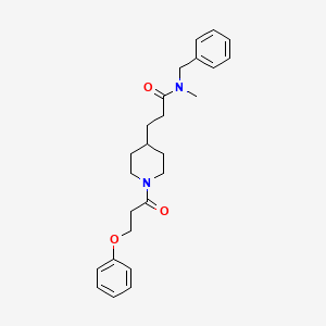 N-benzyl-N-methyl-3-[1-(3-phenoxypropanoyl)-4-piperidinyl]propanamide