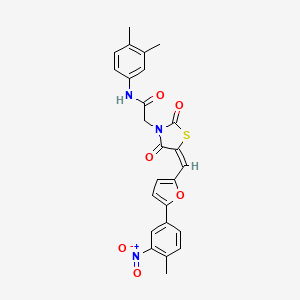 N-(3,4-dimethylphenyl)-2-(5-{[5-(4-methyl-3-nitrophenyl)-2-furyl]methylene}-2,4-dioxo-1,3-thiazolidin-3-yl)acetamide