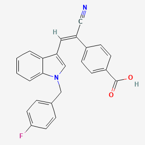 molecular formula C25H17FN2O2 B5064423 4-{1-cyano-2-[1-(4-fluorobenzyl)-1H-indol-3-yl]vinyl}benzoic acid 