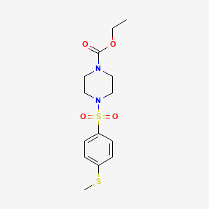 molecular formula C14H20N2O4S2 B5064437 ethyl 4-{[4-(methylthio)phenyl]sulfonyl}-1-piperazinecarboxylate 