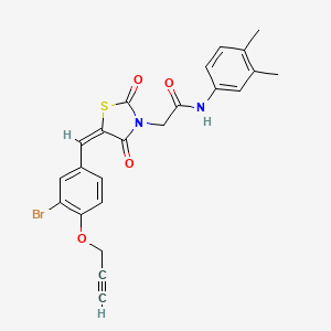molecular formula C23H19BrN2O4S B5064438 2-{5-[3-bromo-4-(2-propyn-1-yloxy)benzylidene]-2,4-dioxo-1,3-thiazolidin-3-yl}-N-(3,4-dimethylphenyl)acetamide 