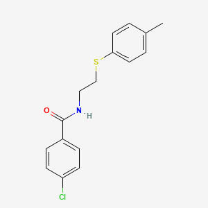 molecular formula C16H16ClNOS B5064481 4-chloro-N-{2-[(4-methylphenyl)thio]ethyl}benzamide 