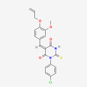 5-[4-(allyloxy)-3-methoxybenzylidene]-1-(4-chlorophenyl)-2-thioxodihydro-4,6(1H,5H)-pyrimidinedione