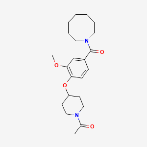 molecular formula C22H32N2O4 B5064490 1-{4-[(1-acetyl-4-piperidinyl)oxy]-3-methoxybenzoyl}azocane 