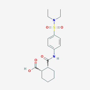 molecular formula C18H26N2O5S B506450 (1S,2R)-2-[({4-[(diethylamino)sulfonyl]phenyl}amino)carbonyl]cyclohexanecarboxylic acid 