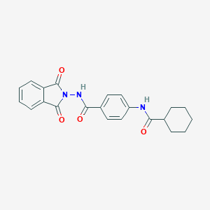 molecular formula C22H21N3O4 B506451 4-[(cyclohexylcarbonyl)amino]-N-(1,3-dioxo-1,3-dihydro-2H-isoindol-2-yl)benzamide 