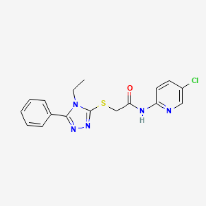molecular formula C17H16ClN5OS B5064534 N-(5-chloro-2-pyridinyl)-2-[(4-ethyl-5-phenyl-4H-1,2,4-triazol-3-yl)thio]acetamide 