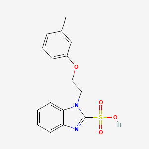 molecular formula C16H16N2O4S B5064535 1-[2-(3-methylphenoxy)ethyl]-1H-benzimidazole-2-sulfonic acid 
