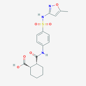 molecular formula C18H21N3O6S B506455 2-[(4-{[(5-Methylisoxazol-3-yl)amino]sulfonyl}anilino)carbonyl]cyclohexanecarboxylic acid 