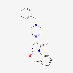 molecular formula C21H22FN3O2 B5064556 3-(4-benzyl-1-piperazinyl)-1-(2-fluorophenyl)-2,5-pyrrolidinedione 