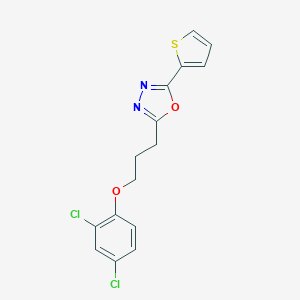 molecular formula C15H12Cl2N2O2S B506456 2,4-Dichlorophenyl 3-[5-(2-thienyl)-1,3,4-oxadiazol-2-yl]propyl ether 