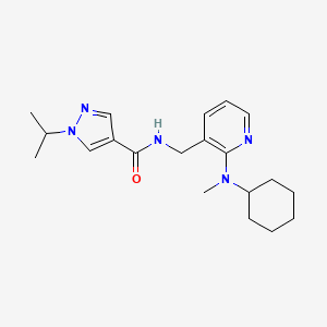 molecular formula C20H29N5O B5064562 N-({2-[cyclohexyl(methyl)amino]-3-pyridinyl}methyl)-1-isopropyl-1H-pyrazole-4-carboxamide 