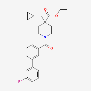 molecular formula C25H28FNO3 B5064564 ethyl 4-(cyclopropylmethyl)-1-[(3'-fluoro-3-biphenylyl)carbonyl]-4-piperidinecarboxylate 