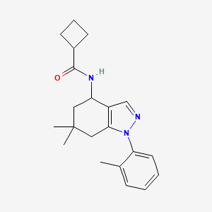 N-[6,6-dimethyl-1-(2-methylphenyl)-4,5,6,7-tetrahydro-1H-indazol-4-yl]cyclobutanecarboxamide
