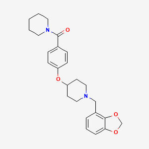 molecular formula C25H30N2O4 B5064576 1-(1,3-benzodioxol-4-ylmethyl)-4-[4-(1-piperidinylcarbonyl)phenoxy]piperidine 