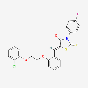 molecular formula C24H17ClFNO3S2 B5064582 5-{2-[2-(2-chlorophenoxy)ethoxy]benzylidene}-3-(4-fluorophenyl)-2-thioxo-1,3-thiazolidin-4-one 
