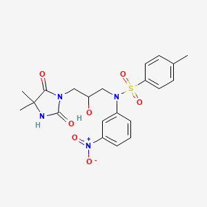 molecular formula C21H24N4O7S B5064588 N-[3-(4,4-dimethyl-2,5-dioxo-1-imidazolidinyl)-2-hydroxypropyl]-4-methyl-N-(3-nitrophenyl)benzenesulfonamide 