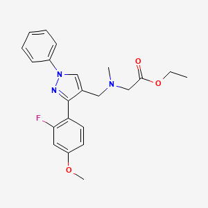ethyl N-{[3-(2-fluoro-4-methoxyphenyl)-1-phenyl-1H-pyrazol-4-yl]methyl}-N-methylglycinate