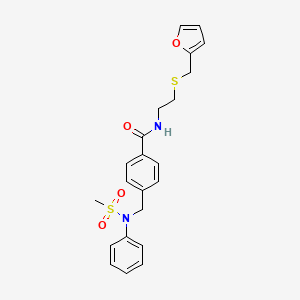 molecular formula C22H24N2O4S2 B5064596 N-{2-[(2-furylmethyl)thio]ethyl}-4-{[(methylsulfonyl)(phenyl)amino]methyl}benzamide 