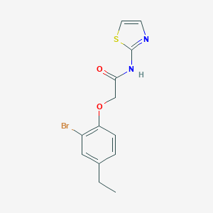 molecular formula C13H13BrN2O2S B506460 2-(2-bromo-4-ethylphenoxy)-N-(1,3-thiazol-2-yl)acetamide 