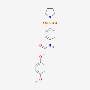 molecular formula C19H22N2O5S B506461 2-(4-Methoxy-phenoxy)-N-[4-(pyrrolidine-1-sulfonyl)-phenyl]-acetamide 