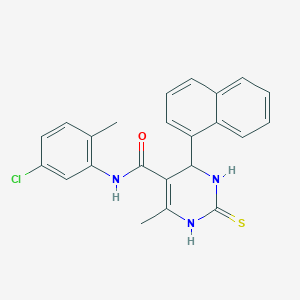 molecular formula C23H20ClN3OS B5064626 N-(5-chloro-2-methylphenyl)-6-methyl-4-(1-naphthyl)-2-thioxo-1,2,3,4-tetrahydro-5-pyrimidinecarboxamide CAS No. 424817-16-3