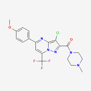 molecular formula C20H19ClF3N5O2 B5064636 3-chloro-5-(4-methoxyphenyl)-2-[(4-methyl-1-piperazinyl)carbonyl]-7-(trifluoromethyl)pyrazolo[1,5-a]pyrimidine CAS No. 5818-75-7