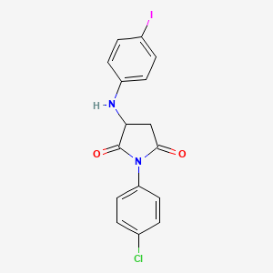 1-(4-chlorophenyl)-3-[(4-iodophenyl)amino]-2,5-pyrrolidinedione