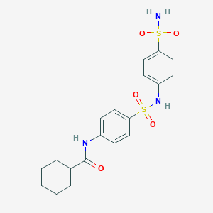 molecular formula C19H23N3O5S2 B506465 N-{4-[(4-sulfamoylphenyl)sulfamoyl]phenyl}cyclohexanecarboxamide CAS No. 433975-35-0