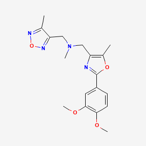 molecular formula C18H22N4O4 B5064651 1-[2-(3,4-dimethoxyphenyl)-5-methyl-1,3-oxazol-4-yl]-N-methyl-N-[(4-methyl-1,2,5-oxadiazol-3-yl)methyl]methanamine 