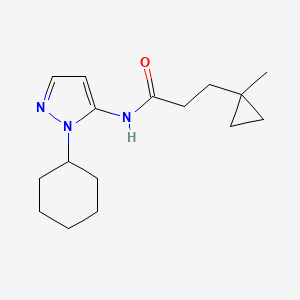 molecular formula C16H25N3O B5064672 N-(1-cyclohexyl-1H-pyrazol-5-yl)-3-(1-methylcyclopropyl)propanamide 