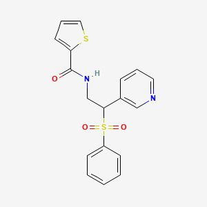 molecular formula C18H16N2O3S2 B5064683 N-[2-(phenylsulfonyl)-2-(3-pyridinyl)ethyl]-2-thiophenecarboxamide 