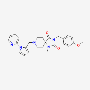 molecular formula C26H29N5O3 B5064693 3-(4-methoxybenzyl)-1-methyl-8-{[1-(2-pyridinyl)-1H-pyrrol-2-yl]methyl}-1,3,8-triazaspiro[4.5]decane-2,4-dione 