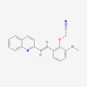molecular formula C20H16N2O2 B506470 {2-Methoxy-6-[2-(2-quinolinyl)vinyl]phenoxy}acetonitrile 
