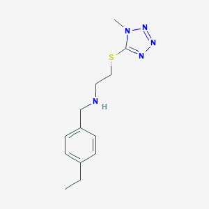 molecular formula C13H19N5S B506471 N-(4-ethylbenzyl)-N-{2-[(1-methyl-1H-tetraazol-5-yl)sulfanyl]ethyl}amine 