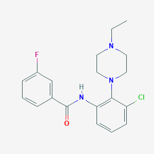 molecular formula C19H21ClFN3O B506472 N-[3-chloro-2-(4-ethylpiperazin-1-yl)phenyl]-3-fluorobenzamide 
