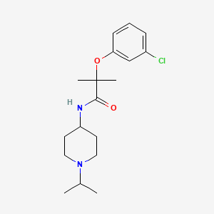 molecular formula C18H27ClN2O2 B5064732 2-(3-chlorophenoxy)-N-(1-isopropyl-4-piperidinyl)-2-methylpropanamide 