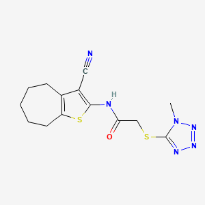 N-(3-cyano-5,6,7,8-tetrahydro-4H-cyclohepta[b]thien-2-yl)-2-[(1-methyl-1H-tetrazol-5-yl)thio]acetamide