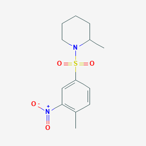 molecular formula C13H18N2O4S B5064750 2-methyl-1-[(4-methyl-3-nitrophenyl)sulfonyl]piperidine 