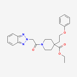 molecular formula C24H28N4O4 B5064767 ethyl 1-(2H-1,2,3-benzotriazol-2-ylacetyl)-4-(2-phenoxyethyl)-4-piperidinecarboxylate 