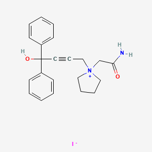 molecular formula C22H25IN2O2 B5064782 1-(2-amino-2-oxoethyl)-1-(4-hydroxy-4,4-diphenyl-2-butyn-1-yl)pyrrolidinium iodide 