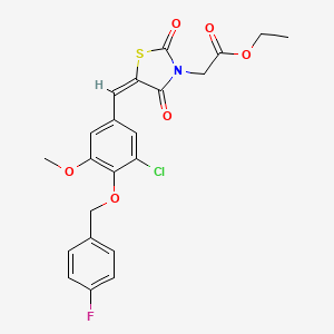 ethyl (5-{3-chloro-4-[(4-fluorobenzyl)oxy]-5-methoxybenzylidene}-2,4-dioxo-1,3-thiazolidin-3-yl)acetate